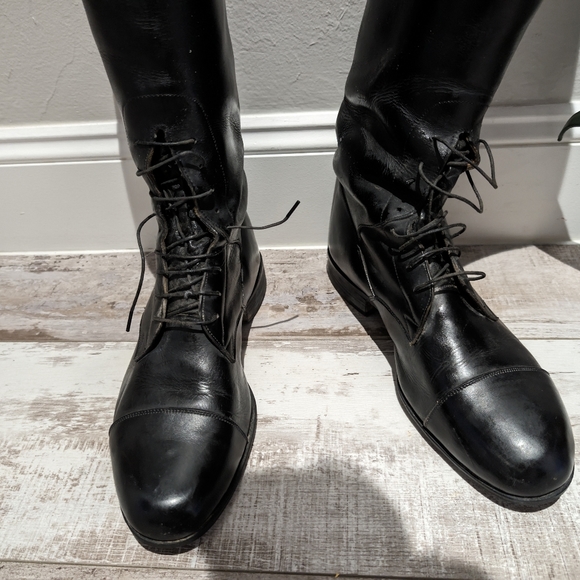 E. Vogel Field Boots Riding Equestrian Dressage Tall Leather Custom - US 9.5 bla - Picture 2 of 5